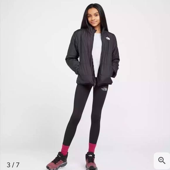 NWT North Face Girls Mossbud Reversible Jacket in Black Warm Classic - Picture 5 of 13